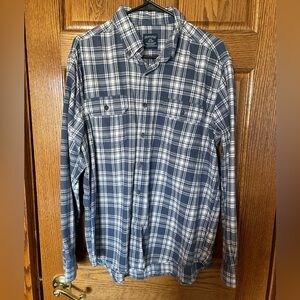 🦋3 for $10🦋 Faded Glory Navy and White Plaid Button-Down Shirt